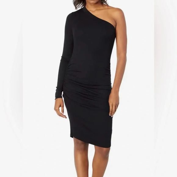 SOLD………………CHASER ONE SLEEVE DRESS NAVY BLUE BODY CON NEW WITH TAGS SIZE SMALL - Picture 1 of 8